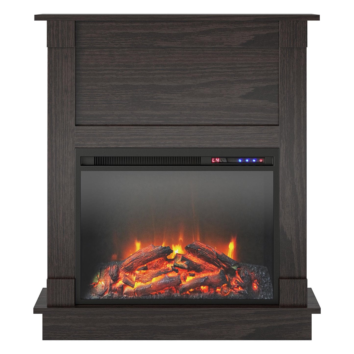 Ameriwood Home 31.65-in W Espresso Fan-forced Electric Fireplace 4216340COM