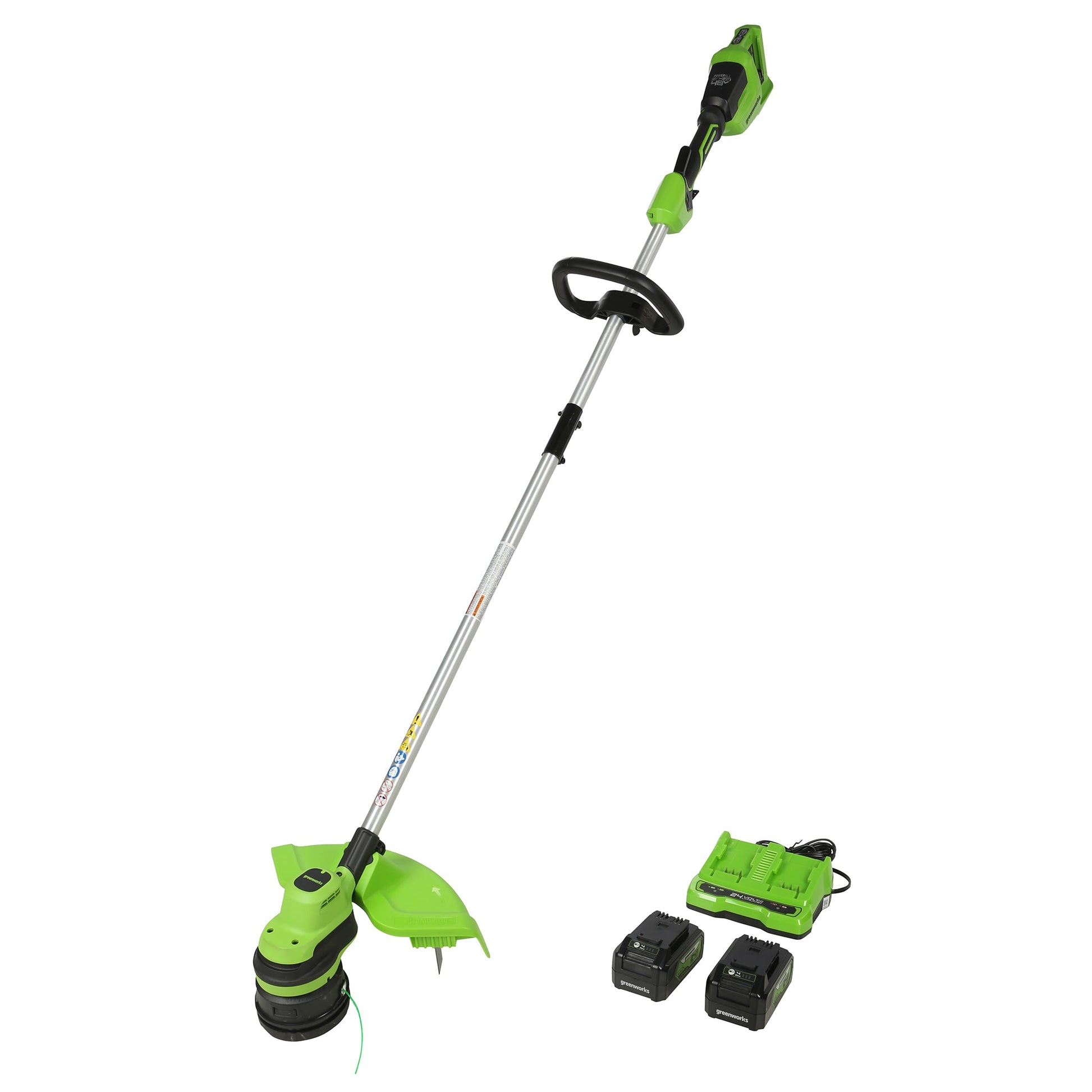 Greenworks 48-volt 15-in Straight Shaft Battery String Trimmer 4 Ah (Battery and Charger Included) ST48L4411