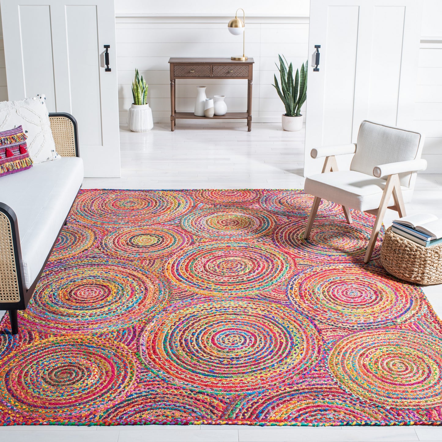 Safavieh Cape Cod Mariam 10 x 14 (ft) Jute Red/Multi Rectangular Indoor Abstract Bohemian/Eclectic Area rug