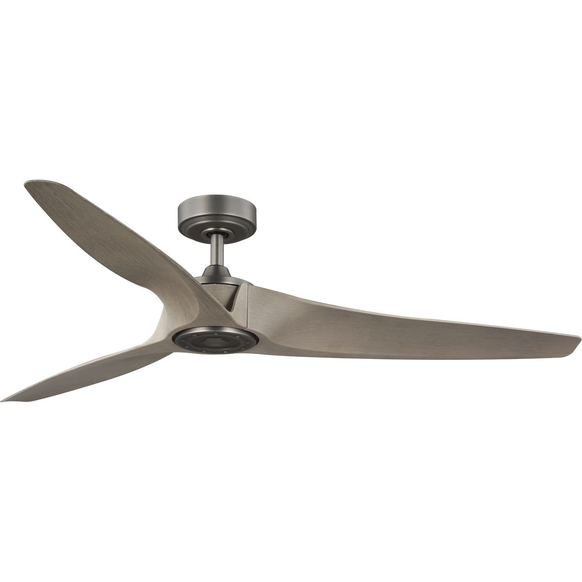 Progress Lighting Manvel 60-in Outdoor Antique Nickel with Antique Wood Blades Propeller Ceiling Fan Without Light - Remote Included ( 3 -Blade )