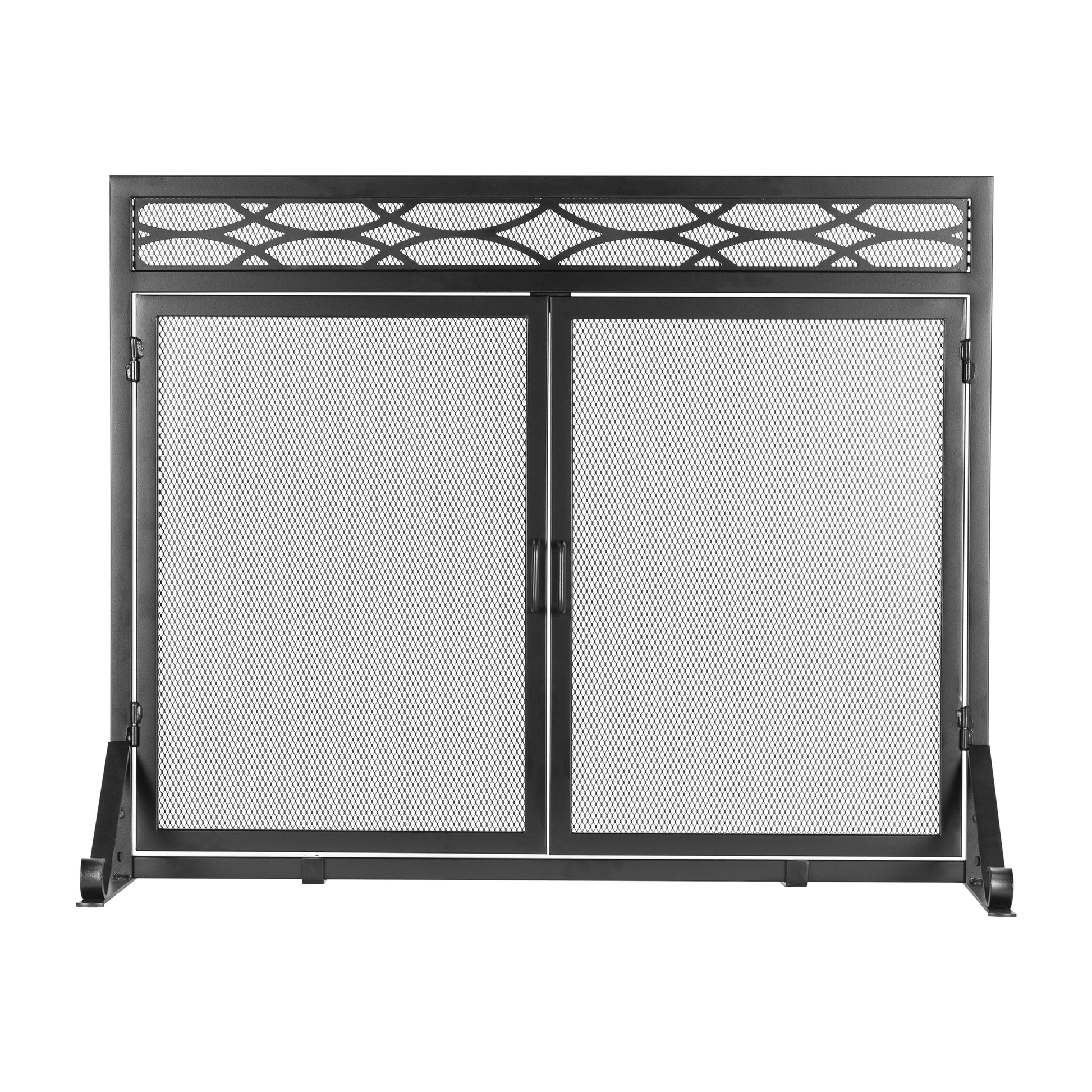 Pleasant Hearth 39-in Black Steel 1-Panel Flat Twin Fireplace Screen FA245S