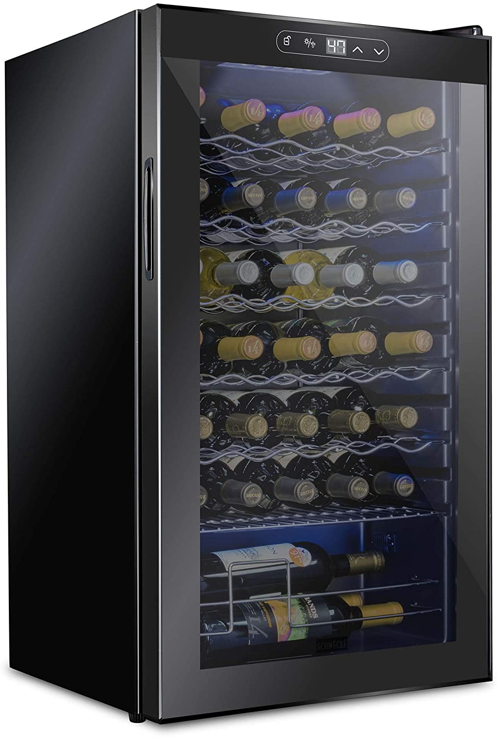 Schmecke 18.7-in W 34 -Bottles Black Freestanding Indoor Wine Cooler