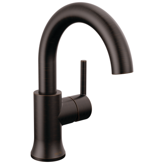 Delta Trinsic Venetian Bronze Single hole 1-handle WaterSense Mid-arc Residential Handle Bathroom Sink Faucet with Drain