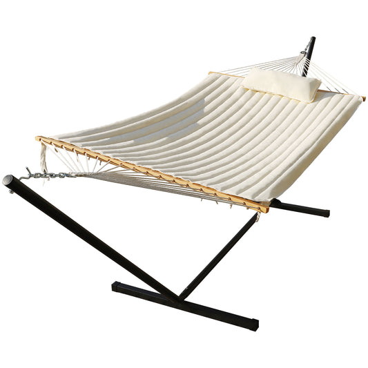 VEIKOUS White Fabric Hammock with Stand