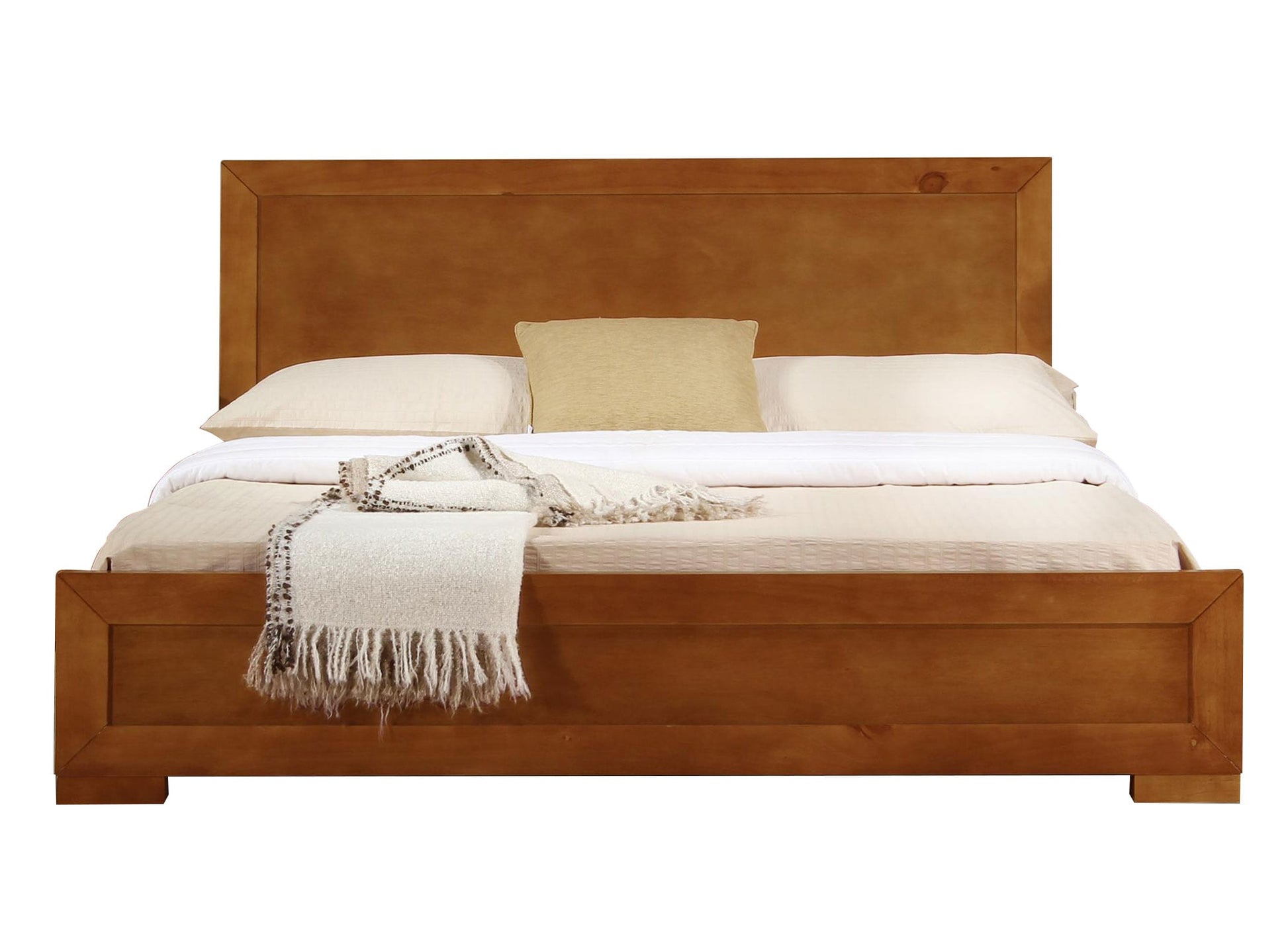 Camden Isle Queen Oak Wood Platform Bed with Headboard
