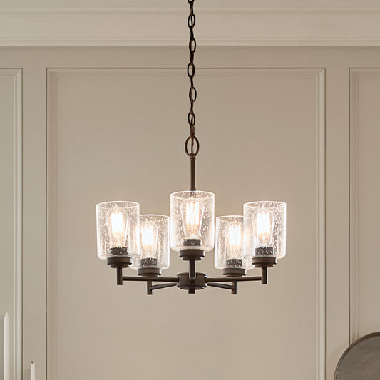 Kichler Winslow 5 -Light Black Modern/contemporary For Use in Bedrooms, Dining Rooms, Foyers, Kitchens, Living Rooms Chandelier 2416112