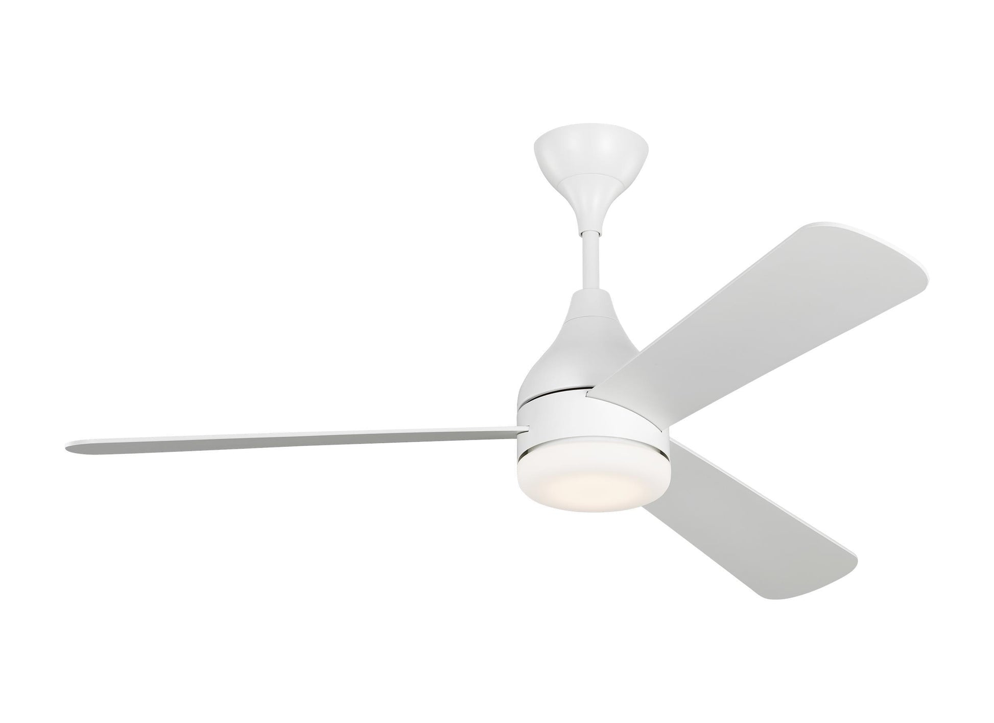 Generation Lighting Streaming Smart 52-in Matte White Integrated LED Indoor Smart Propeller Ceiling Fan with Light and Remote (3-Blade) 3STMSM52RZWD