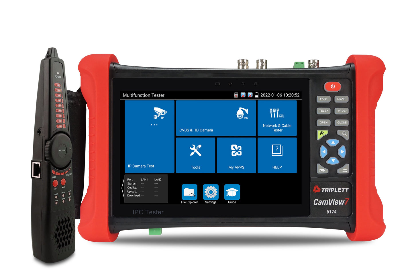 TRIPLETT LCD Wi-Fi Compatible Specialty Meter Camera Tester with PTZ Control 7 inch (Battery Included) 8174