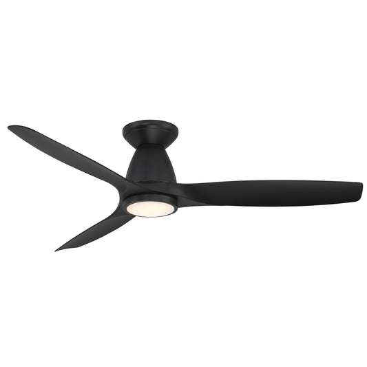 Modern Forms Skylark 54-in Matte black Integrated LED Indoor/Outdoor Flush Mount Smart Ceiling Fan with Light and Remote (3-Blade) FH-W2202-54L-MB