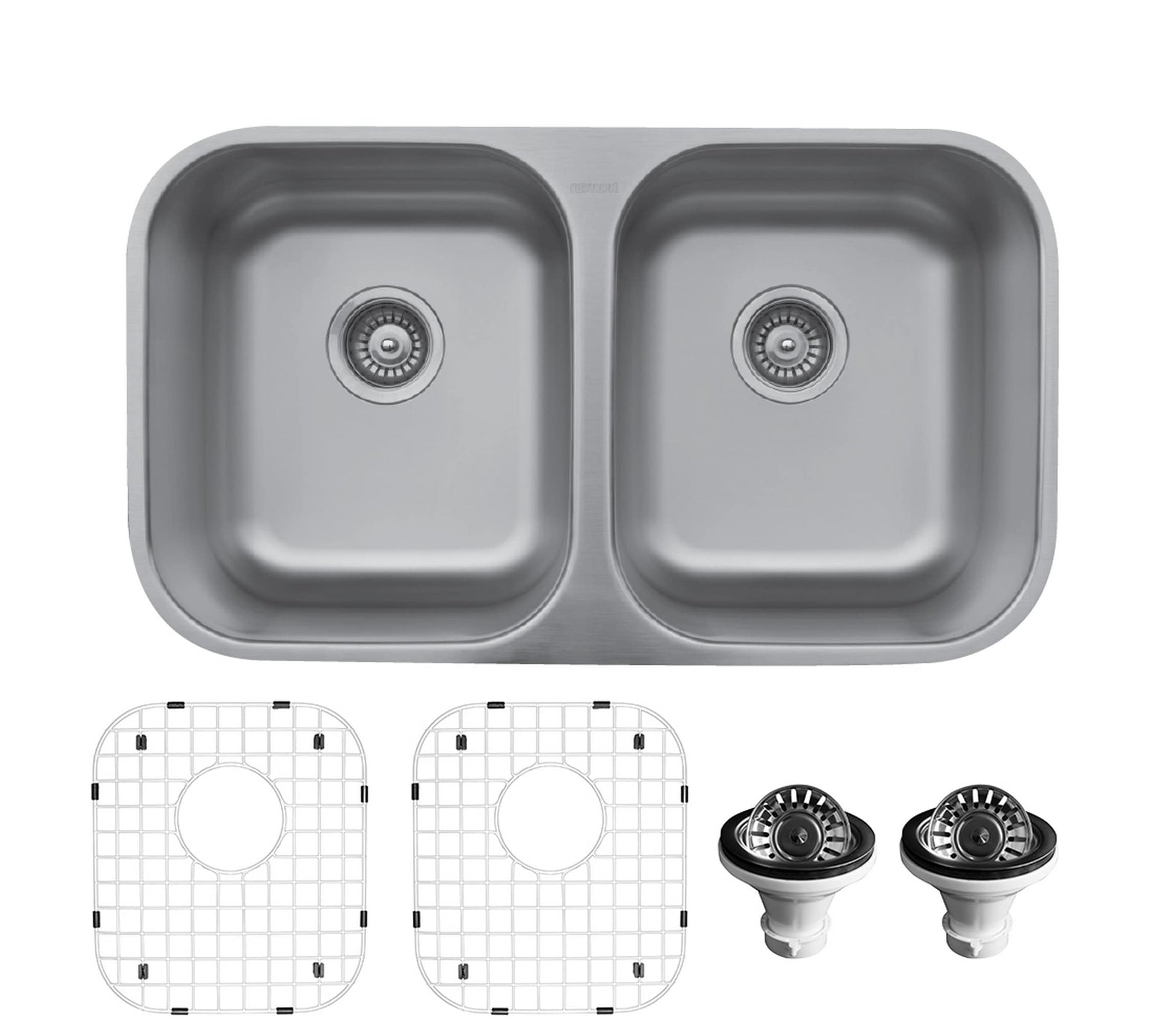 Karran Undermount 31.5-in x 18.125-in Stainless steel Double equal bowl 18 -Gauge Kitchen Sink
