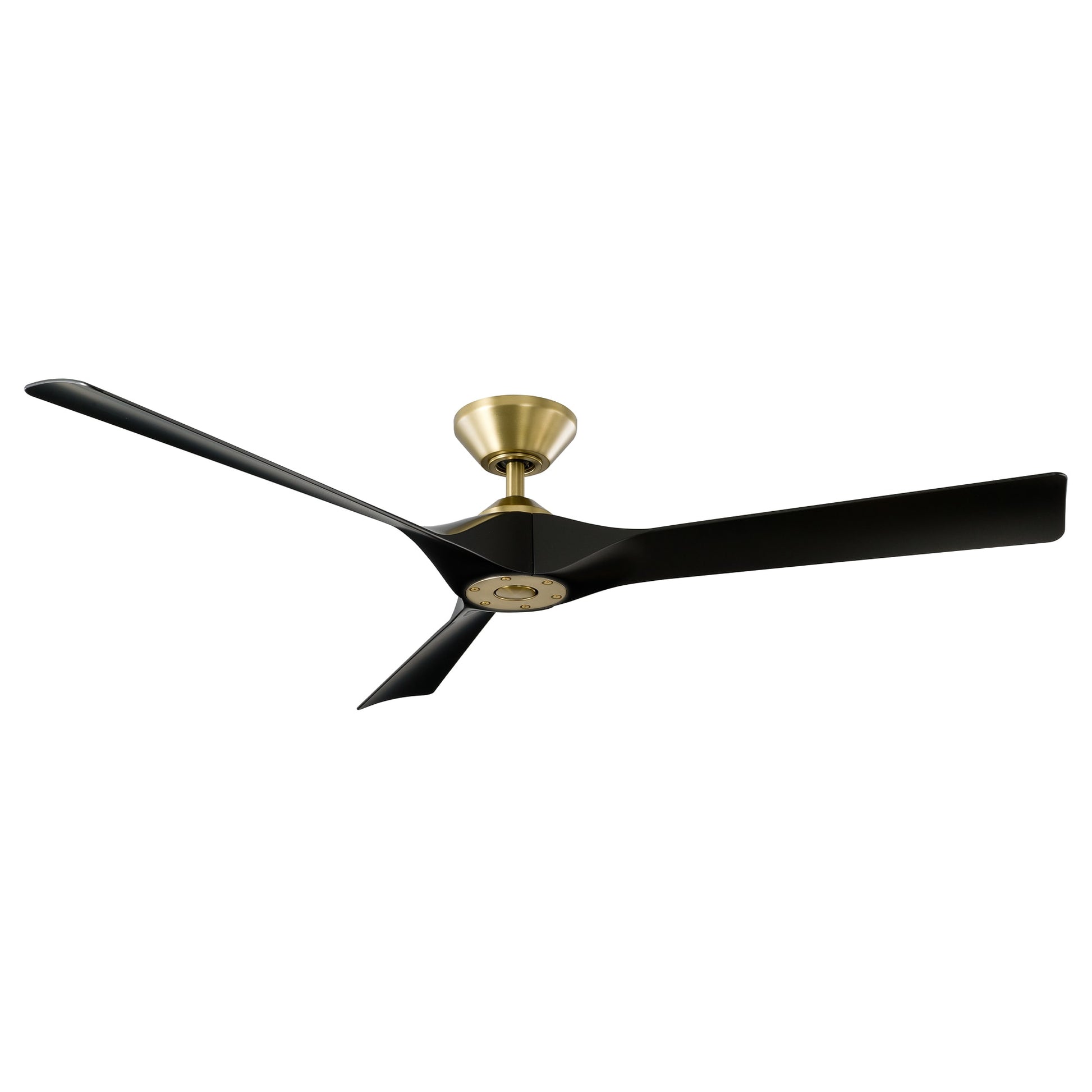 Modern Forms Torque 58-in Soft Brass with Matte Black Blades Indoor/Outdoor Smart Ceiling Fan and Remote (3-Blade) FR-W2204-58-SB/MB