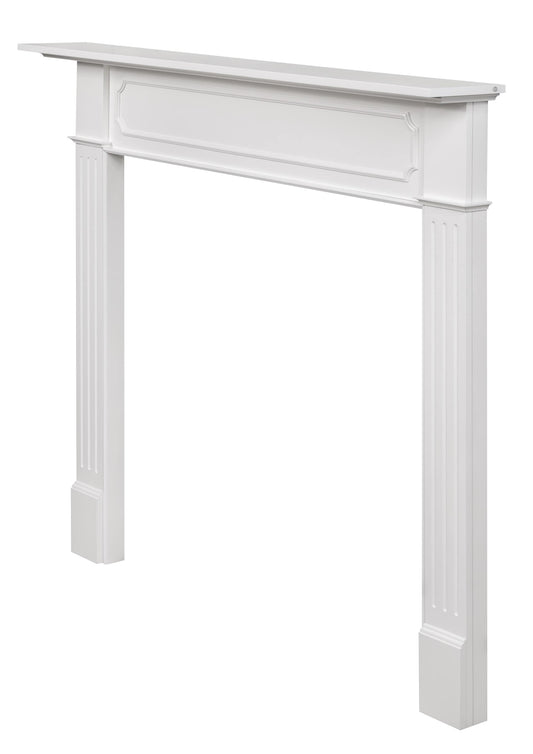Pearl Mantels 62-in W x 52-in H Crisp White Traditional Fireplace Surround SSUP48520L