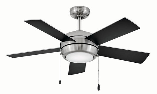 Hinkley Croft 42-in Brushed Nickel with Matte Black, Silver Blades Integrated LED Indoor Smart Ceiling Fan with Light (5-Blade) 904042FBN-LIA