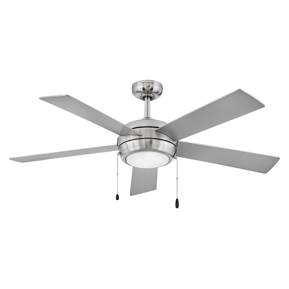 Hinkley Croft 52-in Brushed Nickel with Matte Black, Silver Blades Integrated LED Indoor Smart Ceiling Fan with Light (5-Blade) 904052FBN-LIA