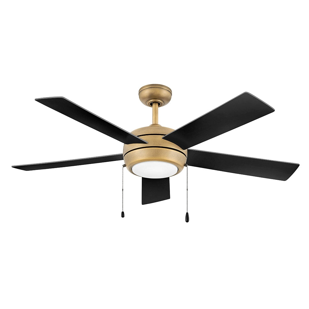 Hinkley Croft 52-in Integrated LED Smart Heritage Brass with Matte Black, Matte White Blades Ceiling Fan With Light ( 5 -Blade ) 4781104