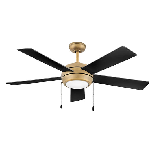 Hinkley Croft 52-in Integrated LED Smart Heritage Brass with Matte Black, Matte White Blades Ceiling Fan With Light ( 5 -Blade ) 4781104