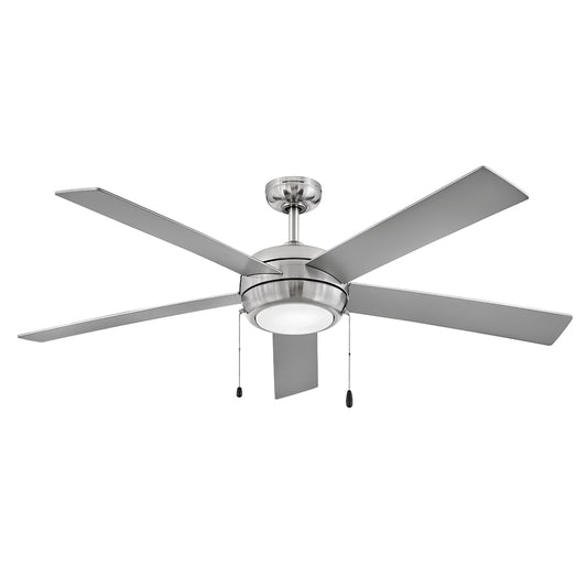 Hinkley Croft 60-in Integrated LED Smart Brushed Nickel with Matte Black, Silver Blades Ceiling Fan With Light ( 5 -Blade ) 4781070