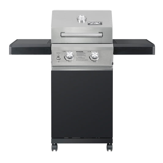 Monument Stainless Steel and Black 2 -Burner Liquid Propane Gas Grill