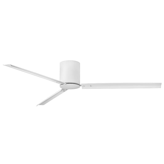 Hinkley Indy Flush 72-in Matte White Indoor/Outdoor Flush Mount Smart Ceiling Fan and Remote (3-Blade) 901072FMW-NDD