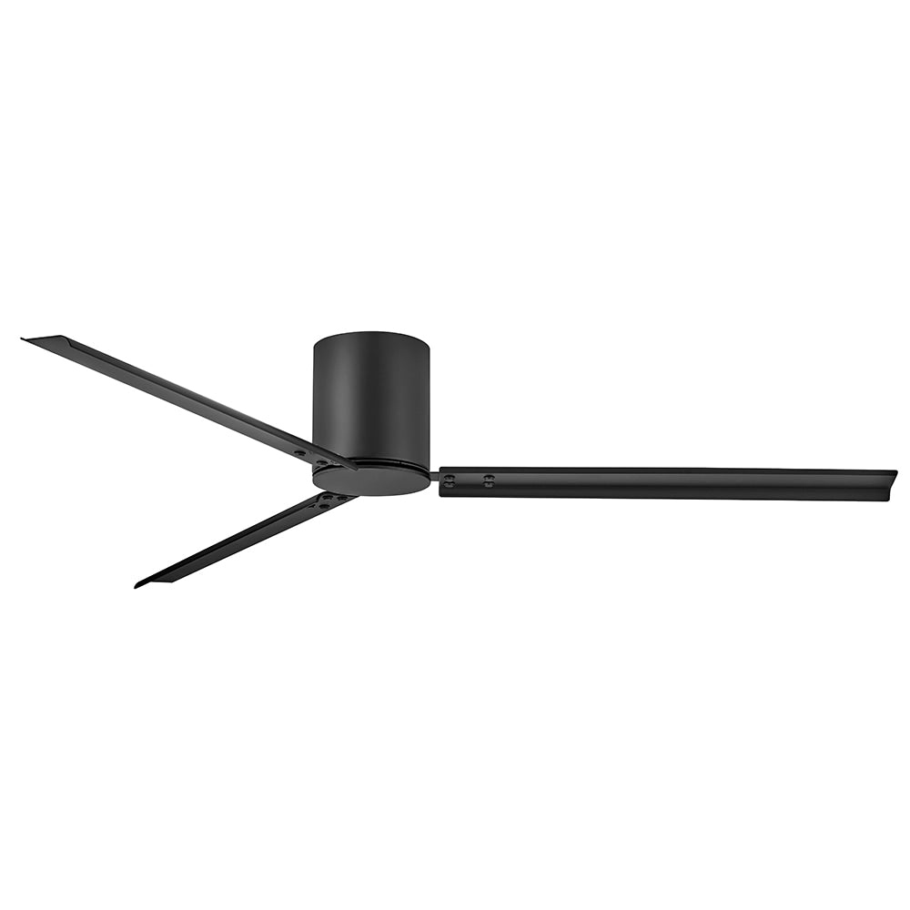 Hinkley Indy Flush 72-in Matte black Indoor/Outdoor Flush Mount Smart Ceiling Fan and Remote (3-Blade) 901072FMB-NDD