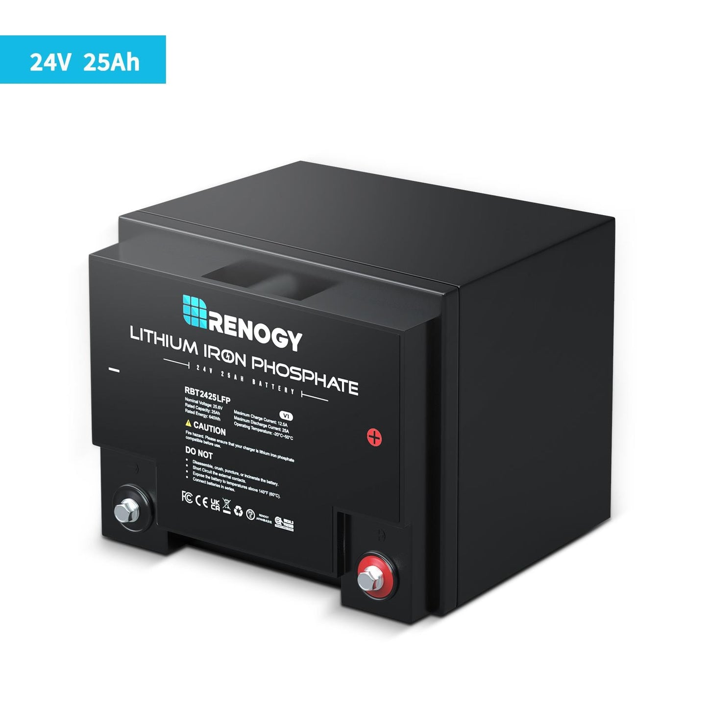 Renogy 24V Battery Rechargeable Lithium 121000 Generator Batteries RBT2425LFP-US
