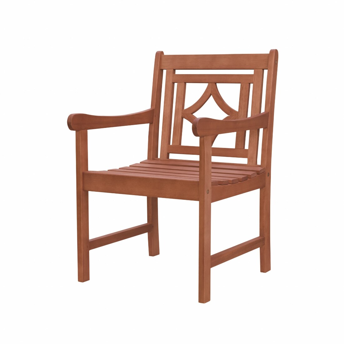 HomeRoots Brown Wood Frame Stationary Dining Chair with Solid Seat
