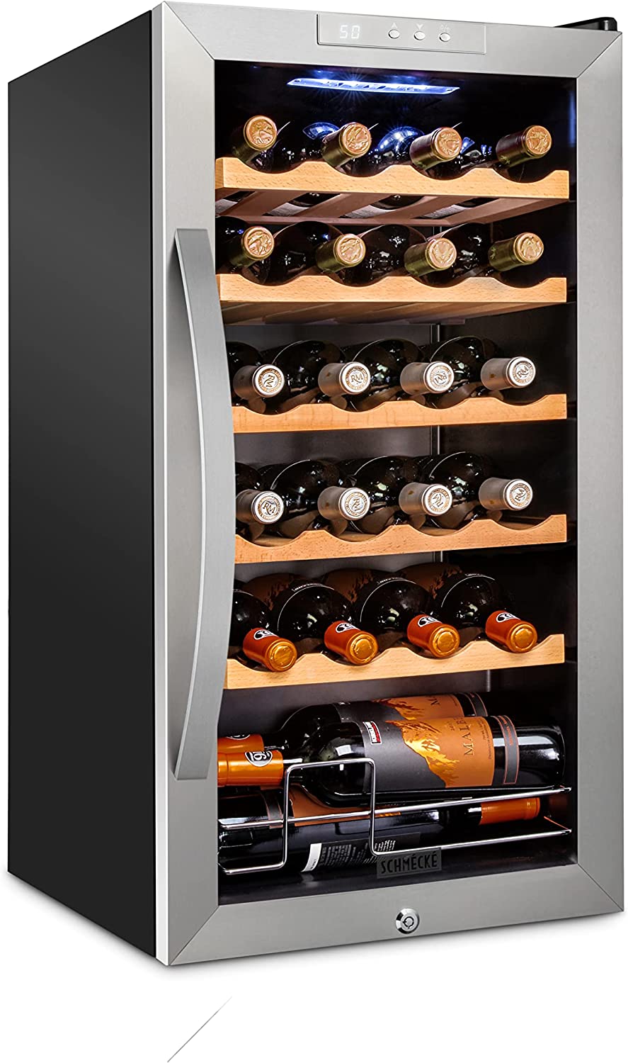 Schmecke 16.9-in W 24 -Bottles Stainless Steel Freestanding Indoor Wine Cooler