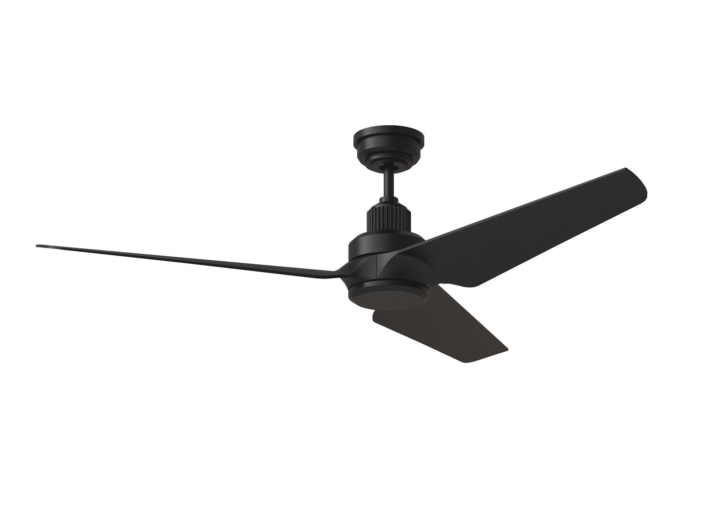 Generation Lighting Ruhlmann 52-in Midnight Black Integrated LED Indoor Smart Propeller Ceiling Fan with Light and Remote (3-Blade) 3RULSM52MBKD
