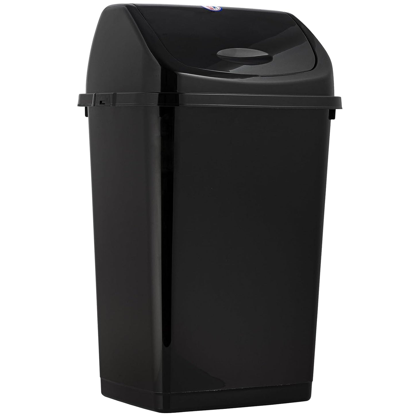 Superio Kitchen Trash Can 13 Gallon with Swing Lid, Plastic Tall Garbage Can Outdoor and Indoor, Large 52 Qt Recycle Bin and Waste Basket for Home, Office, Garage, Patio, Restaraunt (Black), 1 Count