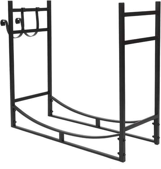 Firewood Log Rack Storage,Log Store Indoors, Log Store Firewood Rack Iron Fireplace Fire Wood Rack Outdoor Stand Rack Storage Shelf 33 Inch Log Store Firewood Holder