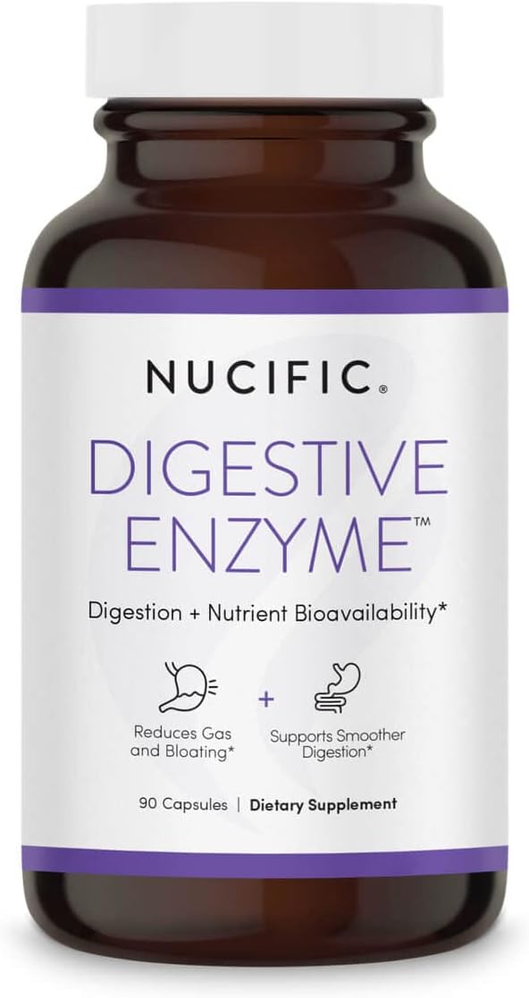Nucific Digestive Enzyme Supplement to Support Digestion and Nutrient Bioavailability, 90 Count