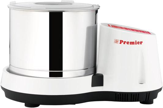 Premier Compact Table Top Wet Grinder with Atta Kneader and Coconut Scrapper -110volts 2 Ltrs white color