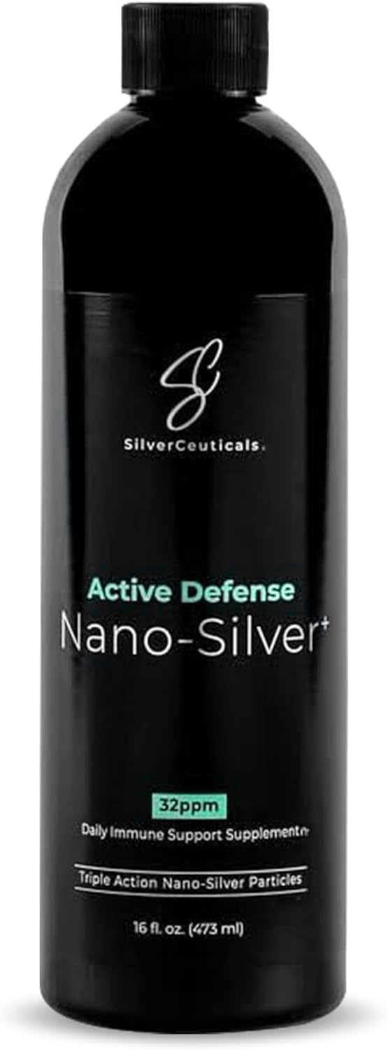 Colloidal Silver w\/Nano Technology - 32ppm 16oz - 8X More Effective - Natural Immune Support - Save The Sick Days - Ages 5 & Up - Outperforms Higher PPM Silvers - No Taste & Smell - 3rd Party Tested