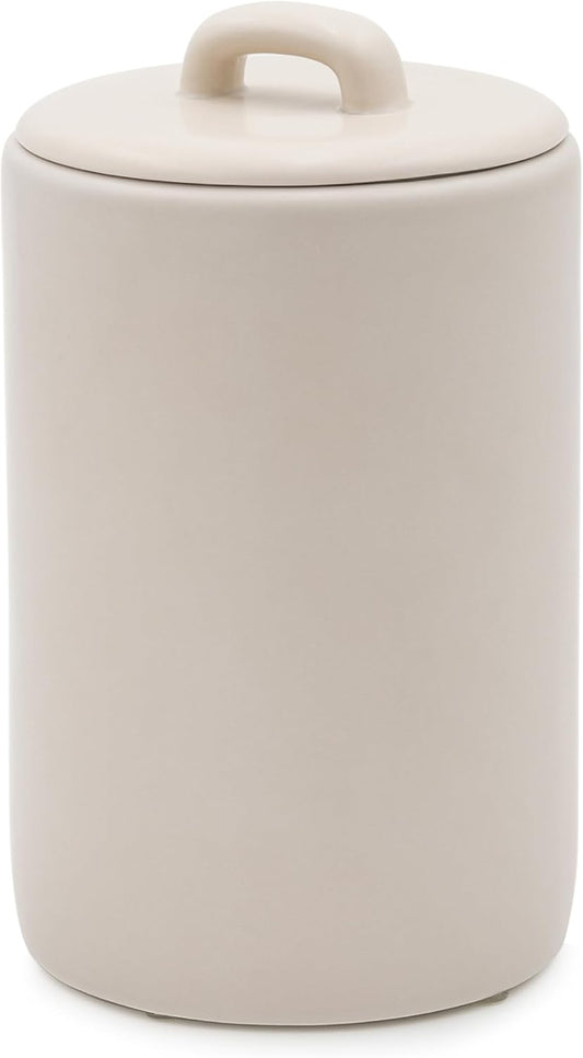 Maison May Ceramic Coffee Canister with Airtight Lid,Handle, Kitchen Food Storage Containers for Grounds Coffee, Beans, Tea, Flour, Cereal, Sugar, Rice, Pantry Organization or Kitchen Countertop, 37oz