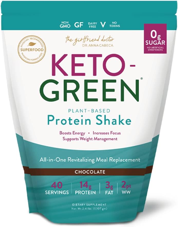 VIDAPURA Keto-Green Protein Shake by Dr. Anna Cabeca \u2013 Chocolate Vegan Protein for Daily Wellness, Energy & Smooth Digestion \u2013 40 Servings