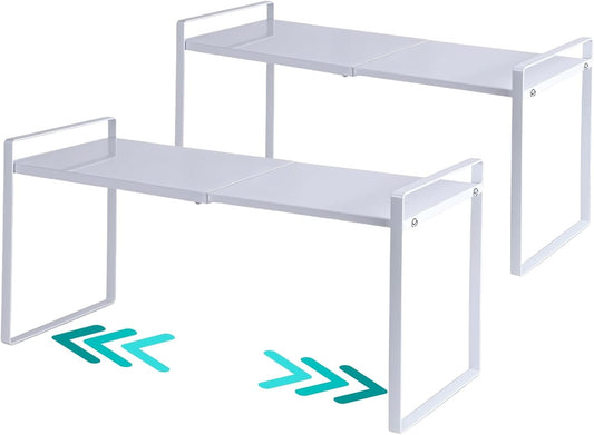 2-Pack Expandable Shelf Organizer for Kitchen Countertop, kitchen organizers and storage，under sink expandable shelf organizer