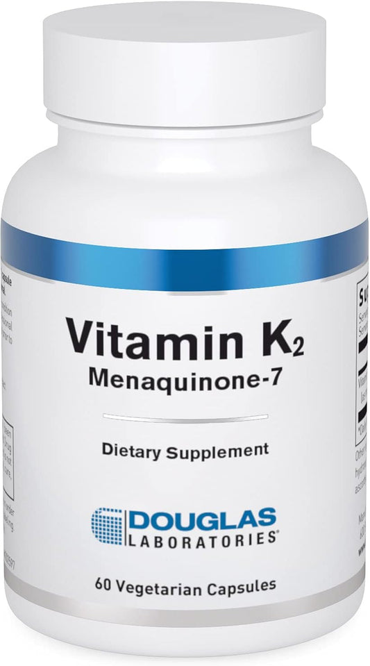 Douglas Laboratories Vitamin K2 - 90 mcg MK-7 - Supports Bone Formation, Calcium Use, Heart Health & Blood Vessels* - Vegetarian Formula - 60 Capsules
