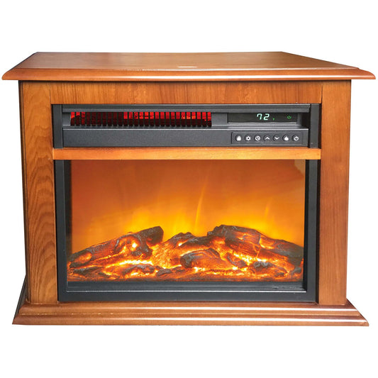 Lifesmart 23.6-in W Oak Infrared Quartz Electric Fireplace FP1052-OAK