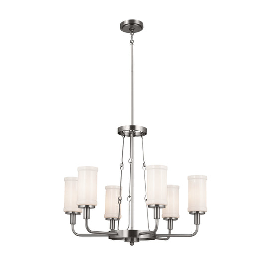 Kichler Vetivene 6 -Light Pewter Farmhouse For Use in Bedrooms, Dining Rooms, Foyers, Kitchens, Living Rooms Chandelier 5265490