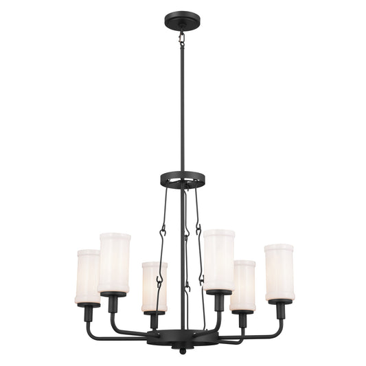 Kichler Vetivene 6 -Light Black Farmhouse For Use in Bedrooms, Dining Rooms, Foyers, Kitchens, Living Rooms Chandelier 5265516