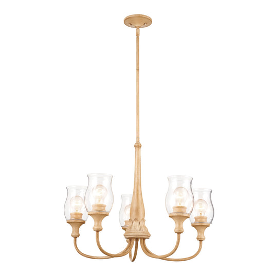 Kichler Melis 5 -Light Brown Farmhouse For Use in Bedrooms, Dining Rooms, Foyers, Kitchens, Living Rooms Chandelier 5265506