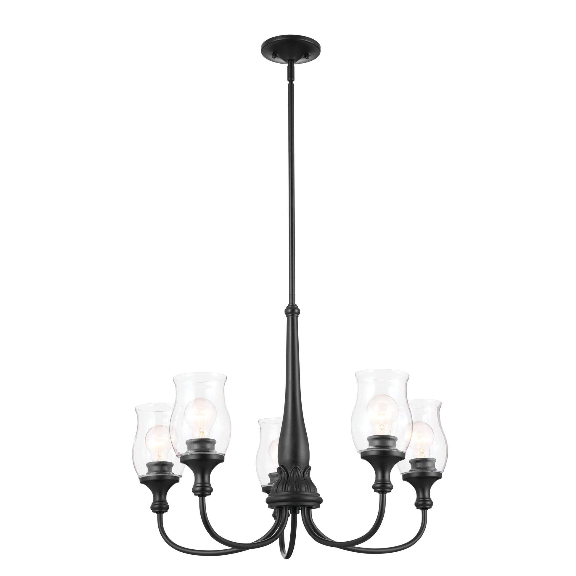 Kichler Melis 5 -Light Black Farmhouse For Use in Bedrooms, Dining Rooms, Foyers, Kitchens, Living Rooms Chandelier 5265472
