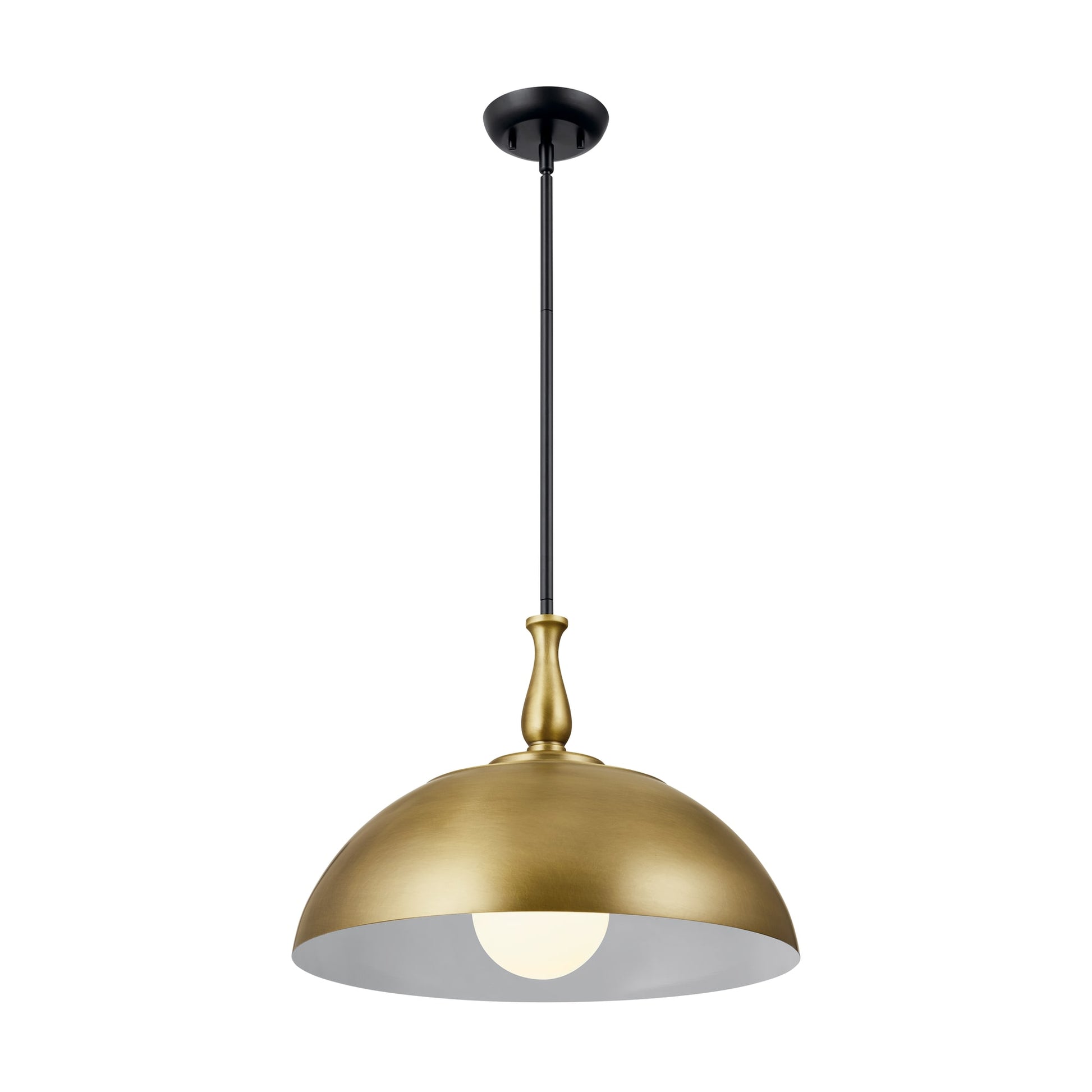 Kichler Fira 1 -Light Natural Brass Farmhouse Dome Medium Hanging Pendant light 5265520
