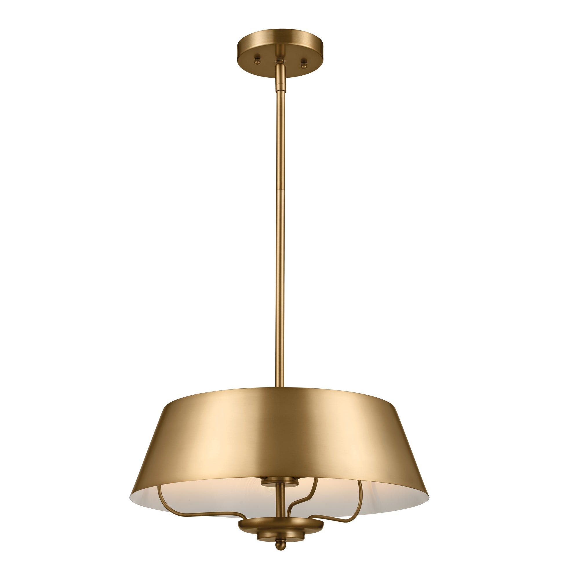 Kichler Luella 3 -Light Brushed Natural Brass Traditional Drum Medium Hanging Convertible pendant/Semi-flush 5269755
