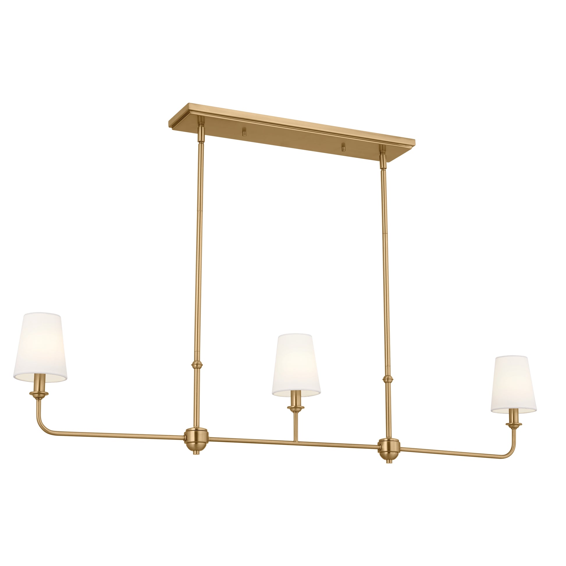 Kichler Pallas 3 -Light Brushed Brass Traditional For Use in Bedrooms, Dining Rooms, Foyers, Kitchens, Living Rooms Chandelier 5269693