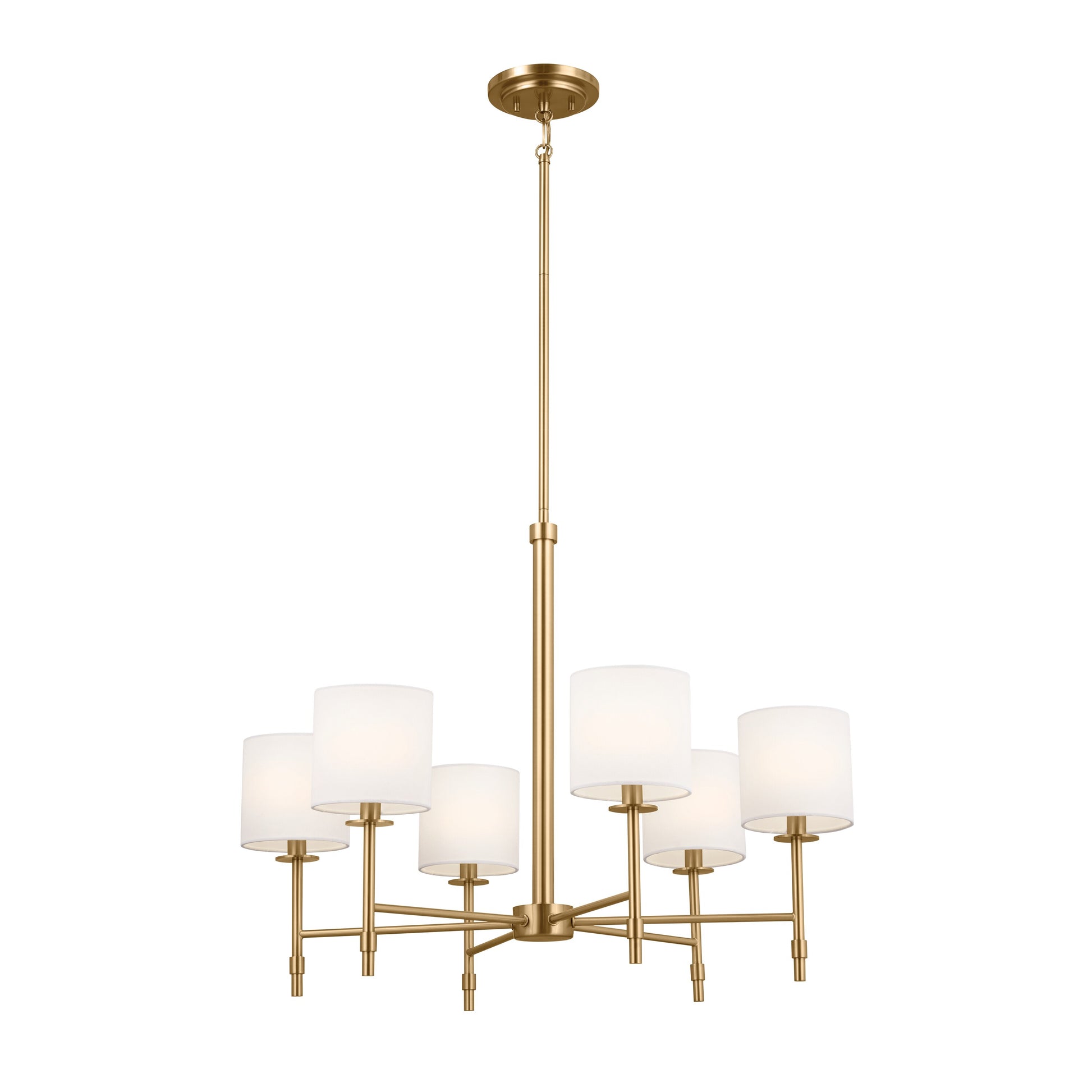 Kichler Ali 6 -Light Brushed Brass Traditional For Use in Bedrooms, Dining Rooms, Foyers, Kitchens, Living Rooms Chandelier 5269700