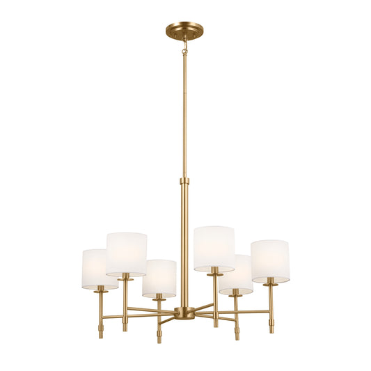 Kichler Ali 6 -Light Brushed Brass Traditional For Use in Bedrooms, Dining Rooms, Foyers, Kitchens, Living Rooms Chandelier 5269700