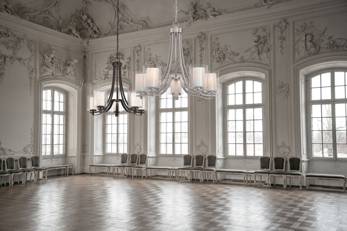 Minka Lavery Parsons Studio 5 -Light Brushed Nickel Modern/contemporary For Use in Bedrooms, Dining Rooms, Foyers, Kitchens, Living Rooms Chandelier 1640789