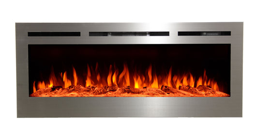 Touchstone 50-in W Stainless Steel Fan-forced Electric Fireplace 86273