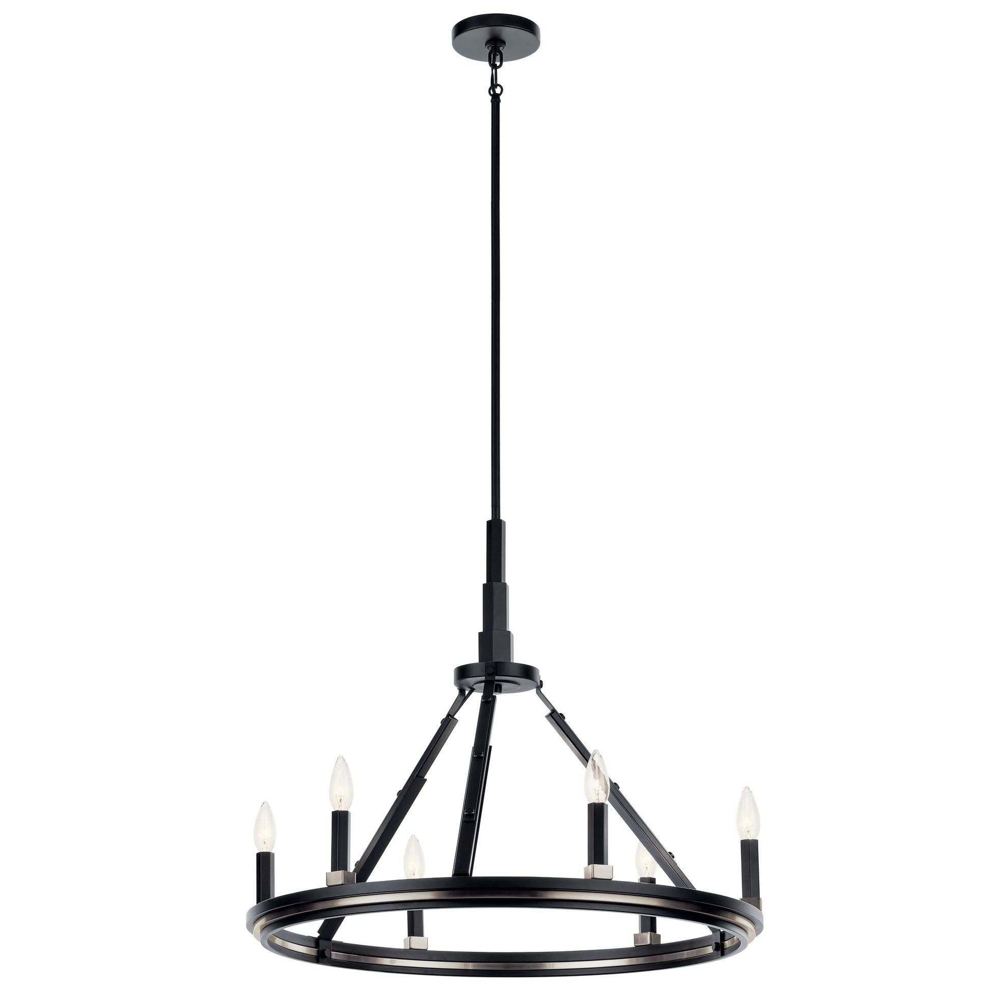 Kichler Emmala 6 -Light Black Vintage For Use in Bedrooms, Dining Rooms, Foyers, Kitchens, Living Rooms Chandelier 5271884